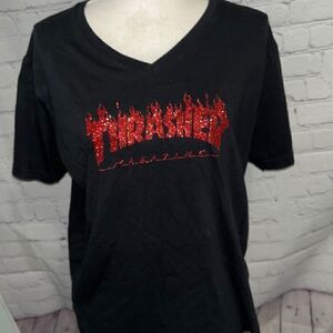 Thrasher inspired black t shirt - M